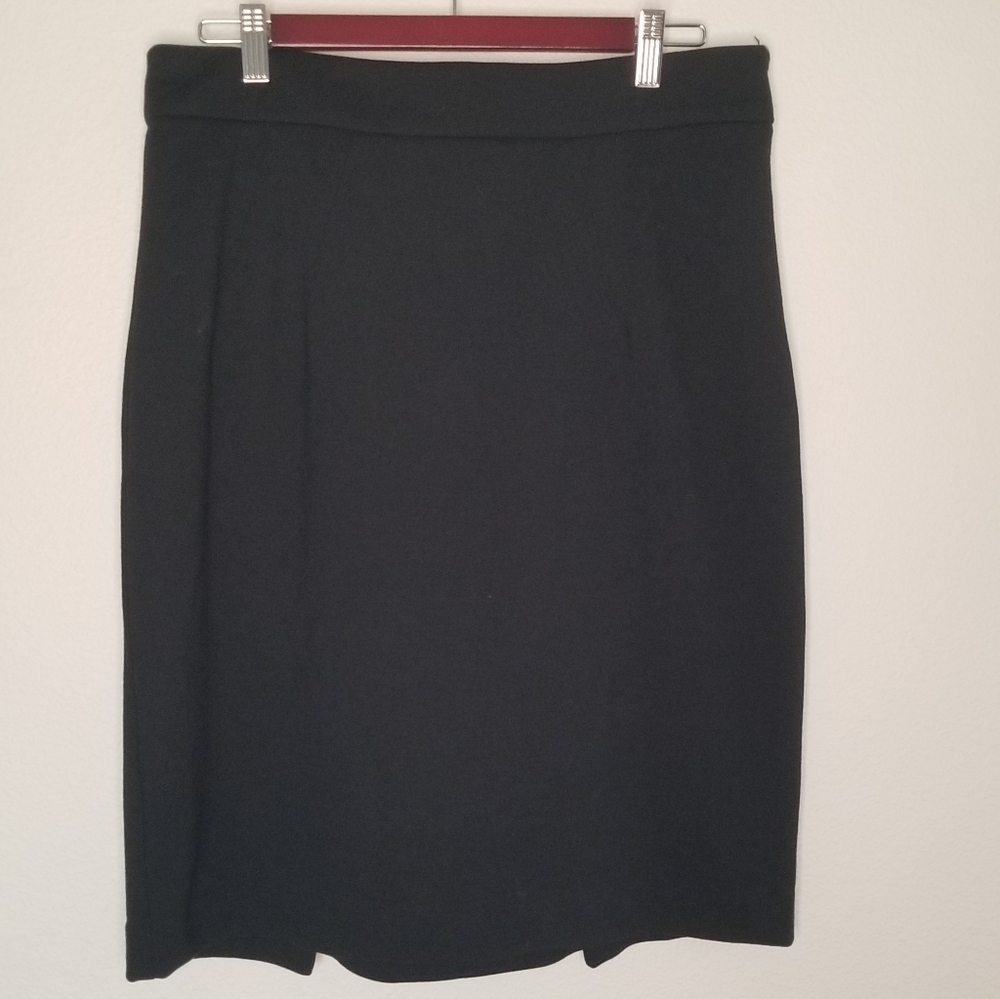 Alfred Sung PURE Pencil Skirt Black Unlined Side Zipper Knee Length